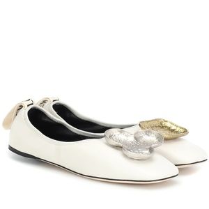 LOEWE | Shamrock Leather Ballerina Flats